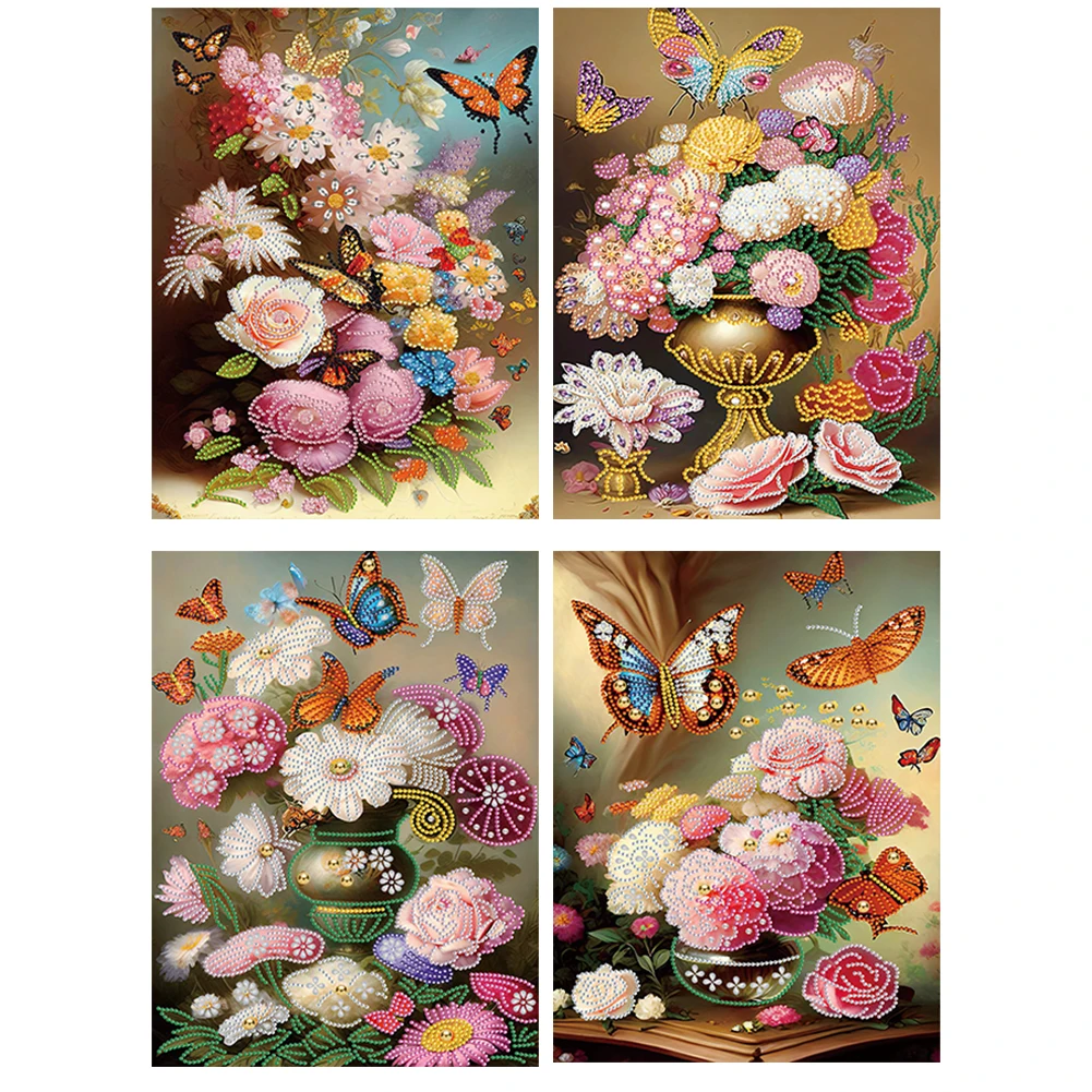 Набор для алмазной живописи сделай сам ваза с цветами частично особой формы 30 х40