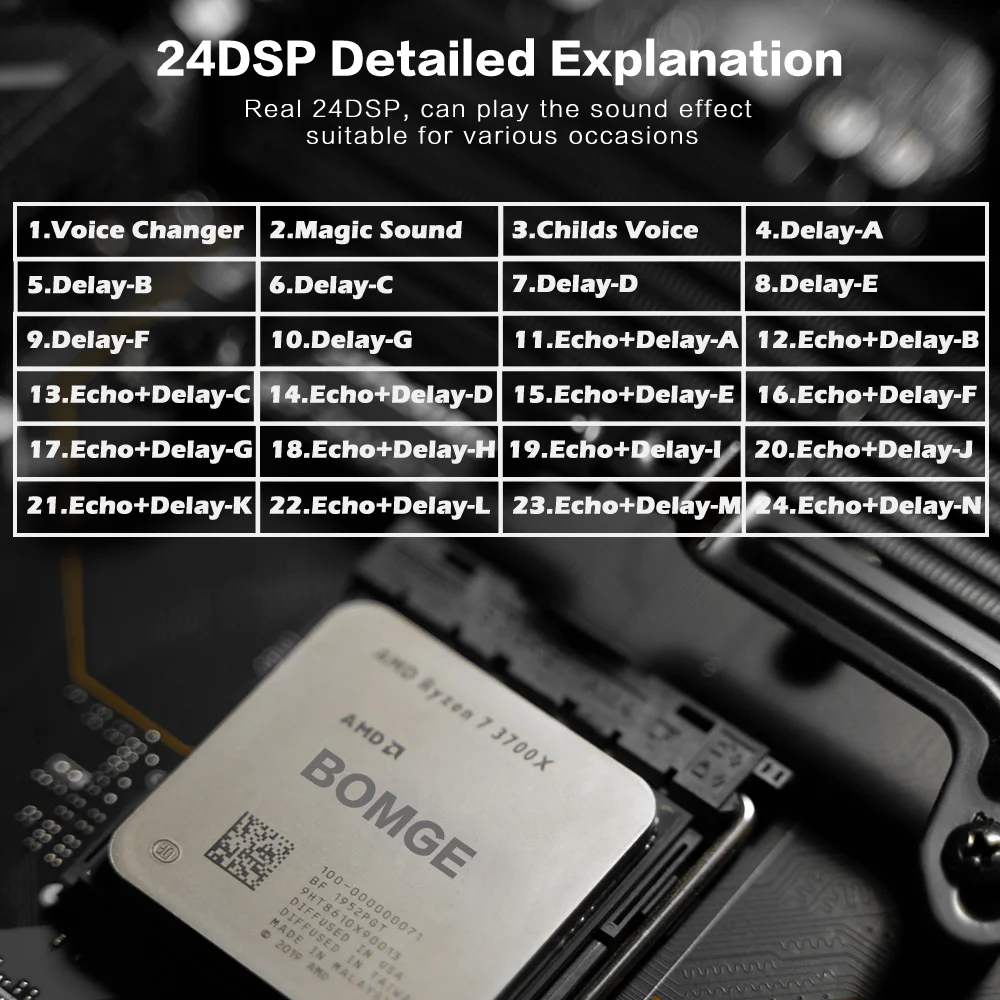 BOMGE новейший 6-канальный 24 DSP USB аудио микшер интерфейс портативная микшерная