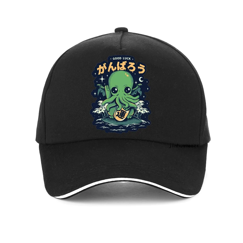 Фото Бейсболка Good Luck Cthulhu Cuttlefish, летняя, унисекс, для гольфа, с изображением осьминога Лавкрафта, регулируемая, с застежкой-клипсой №2