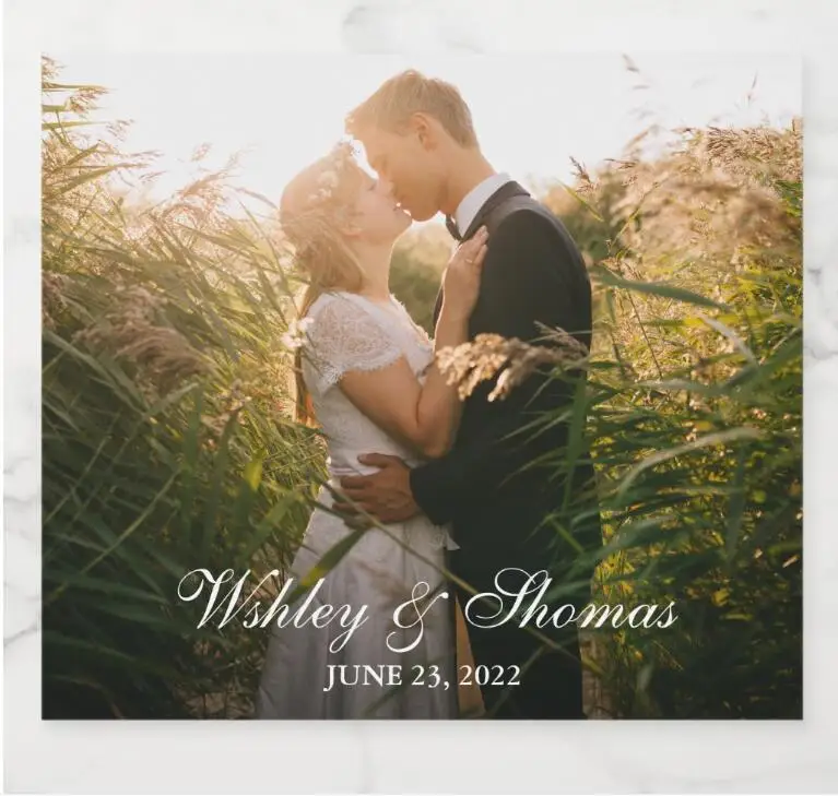 Пользовательские фото свадебные этикетки для бутылок шампанского наклейки на