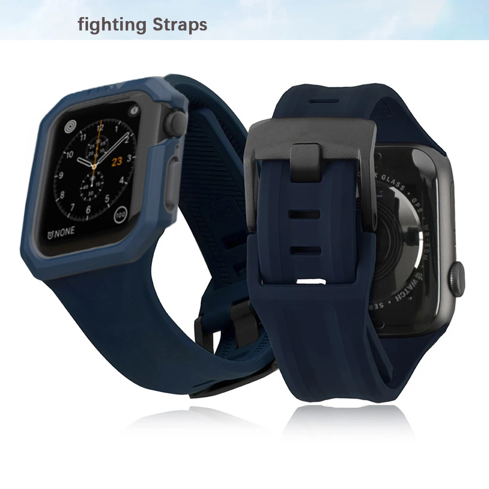 

Silicone Strap for Apple watch Band UAG 44mm 40mm 45mm 38mn 42mm UAG Rubber watchband bracelet iwatch series 3 4 5 6 SE 7 Band