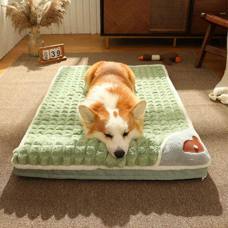 

Теплый коврик для собак, роскошный диван для маленьких и средних собак, клетчатая кровать для кошек и собак, пушистая Съемная моющаяся кровать для сна