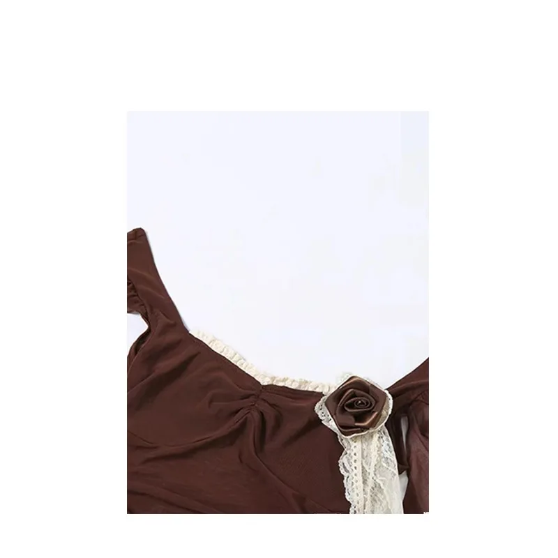 Майка женская сетчатая кружевная Асимметричная с оборками на краях