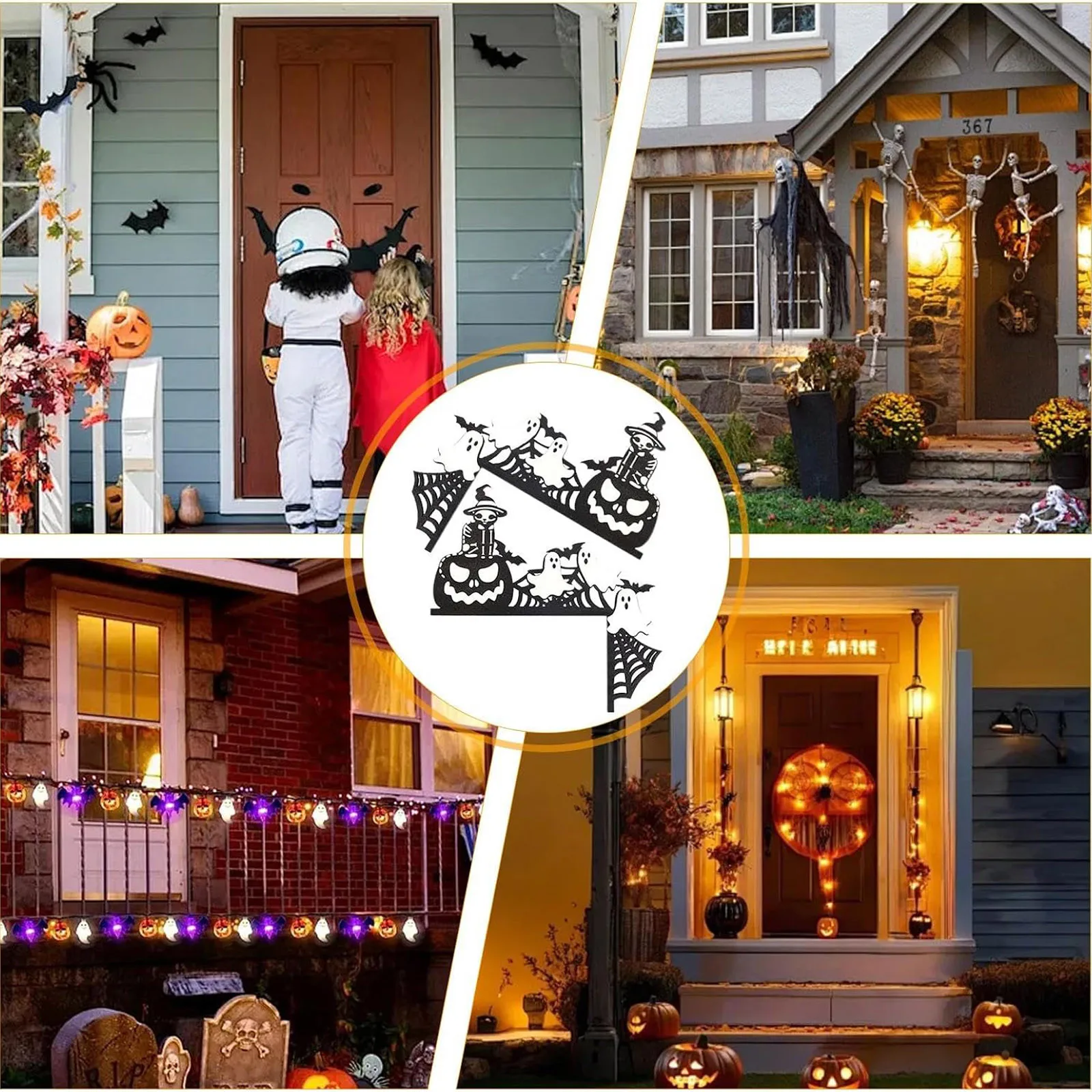 Деревянные дверные рамы на Хэллоуин украшения для передней двери дома угловые