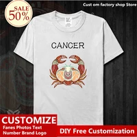 twelve constellations cancer print short sleeve cotton t shirt diy custom jersey fans name number brand logo t shirts