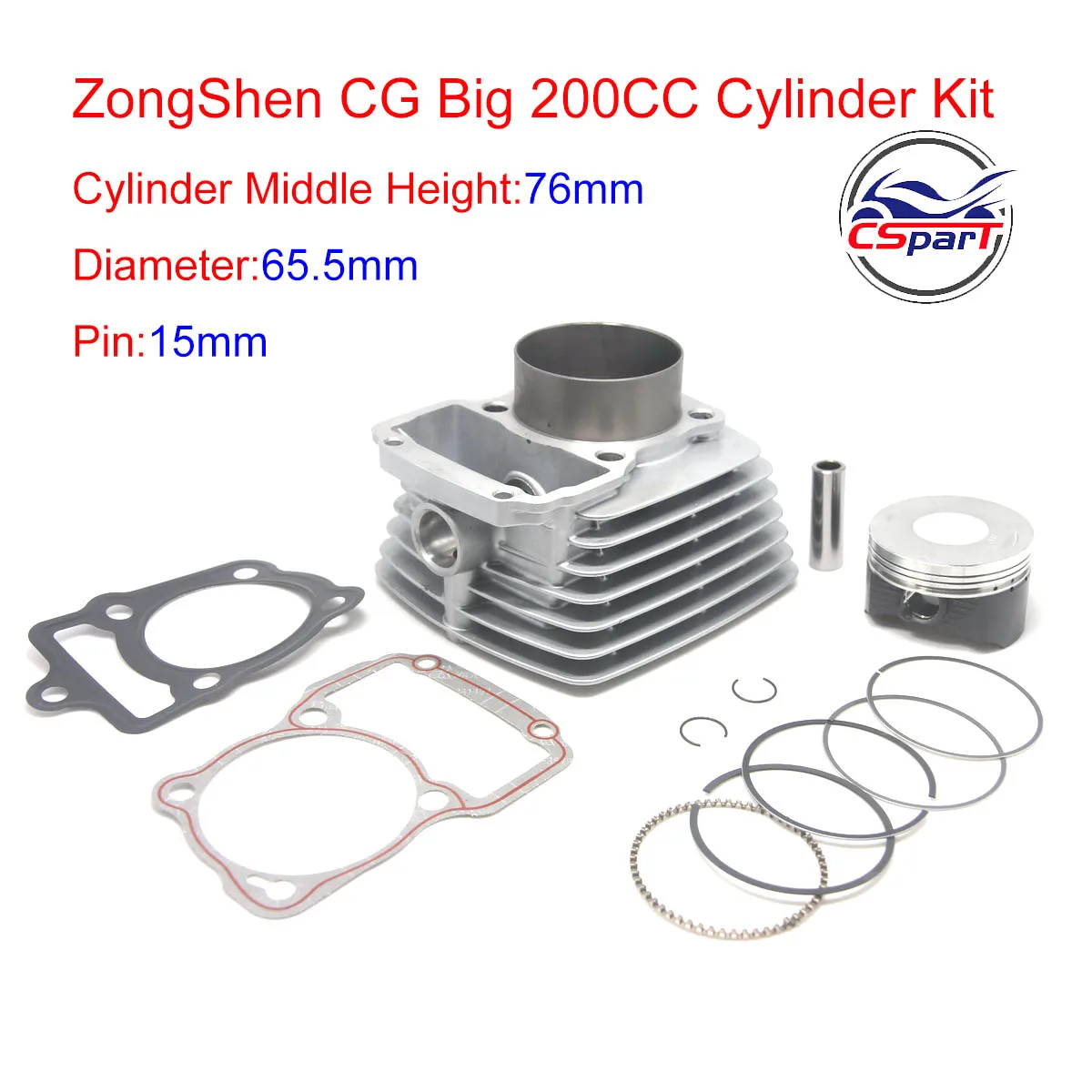 65.5mm Big bore Kit Change air 200CC to 250CC Zongshen Shineray Taotao  Dirt Bike Pit  ATVs Quad