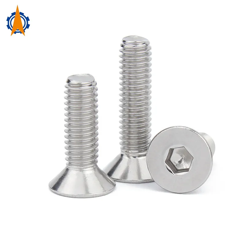 

100pcs Allen Key Head DIN7991 M2 M3 M4 M5 M6 M8 M10 304 Stainless Steel Hex Socket Flat Countersunk Head Screw Bolt