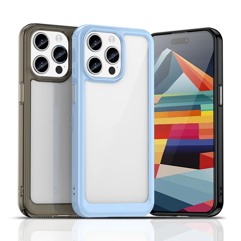 Чехол для iPhone 15 Pro Max, чехол для iPhone 15 Plus 15 Pro Max, разноцветный чехол, противоударный силиконовый ТПУ PC защитный чехол для задней крышки телефона