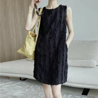 black tassels a line sleeveless mini dress for womens clothes 2022 summer new casual loose comfortable lady beach white dresses