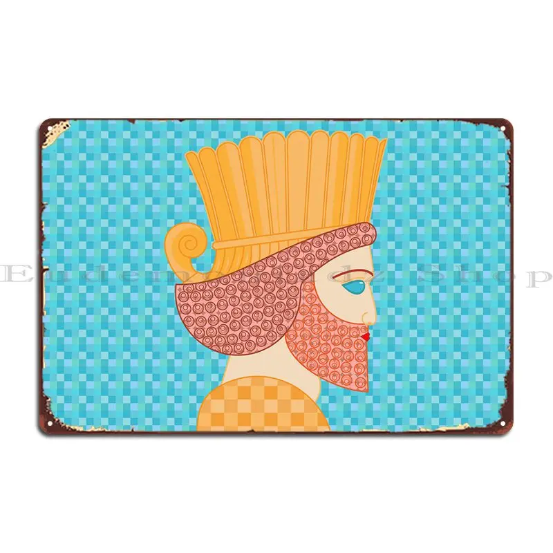 

Металлический плакат в виде древнего Персидского воина, планшетофон, настенный плакат на заказ в виде пещеры, жестяной плакат