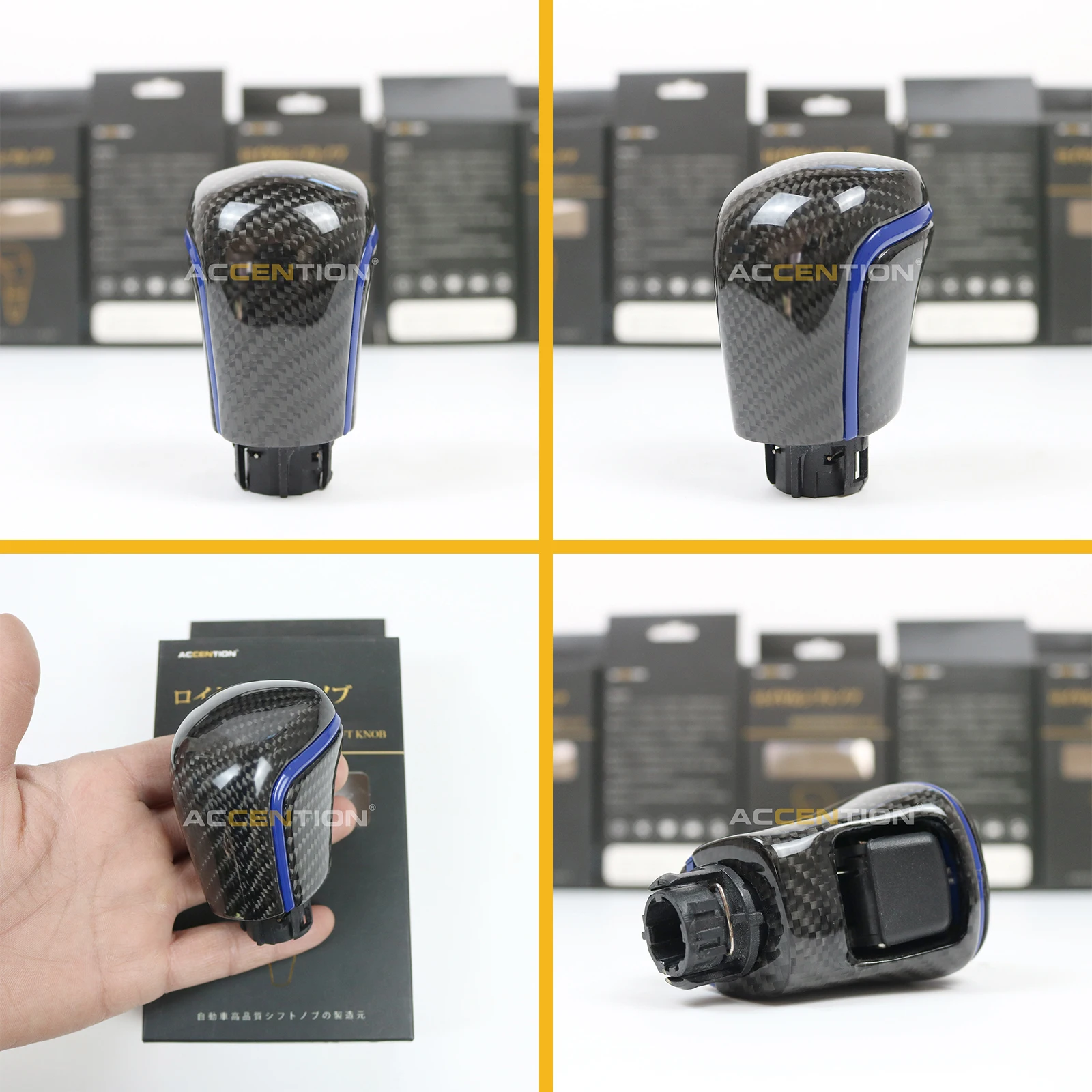 Черная кожаная ручка переключения передач из углеродного волокна для Toyota Corolla Camry