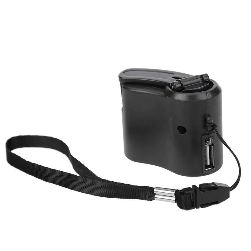 portable 1 piece usb phone emergency charger camping hiking edc outdoor sports hand crank travel charger camping free global shipping