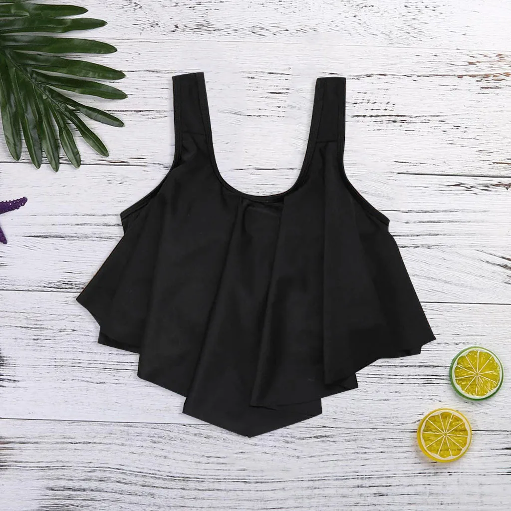 

New 2022 Sexy Women Swimwear Black Bathing Top Ruffled Push Up Bottom Bikini Mujer Set Negro Maillot De Bain Femme Ropa Mujer