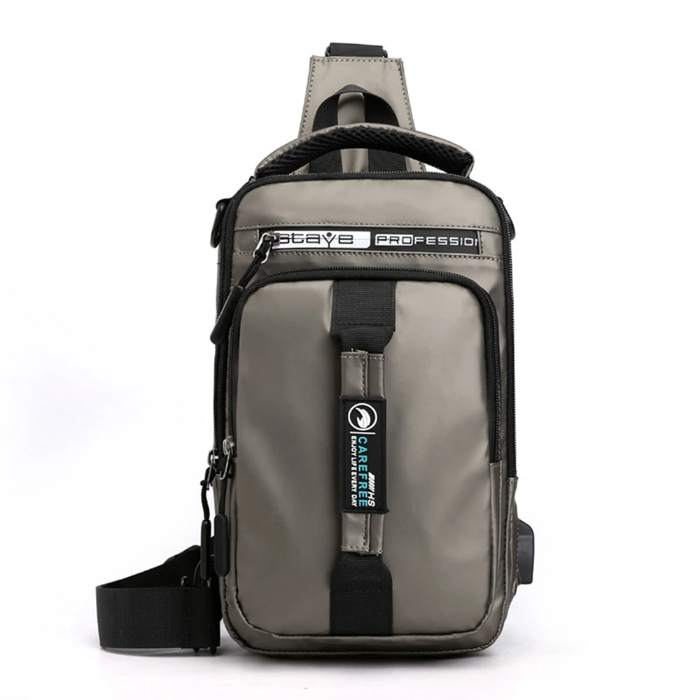 

Travel Hiking Daypack with USB Cable Chest Bag Waterproof Hiking Bag Sling Backpack Crossbody Sling Backpack