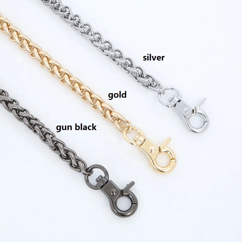 Free Shipping  8mm Metal Chain Gold Silver Gun Black 3 Colours Replace Handbag Schoolbag Chains