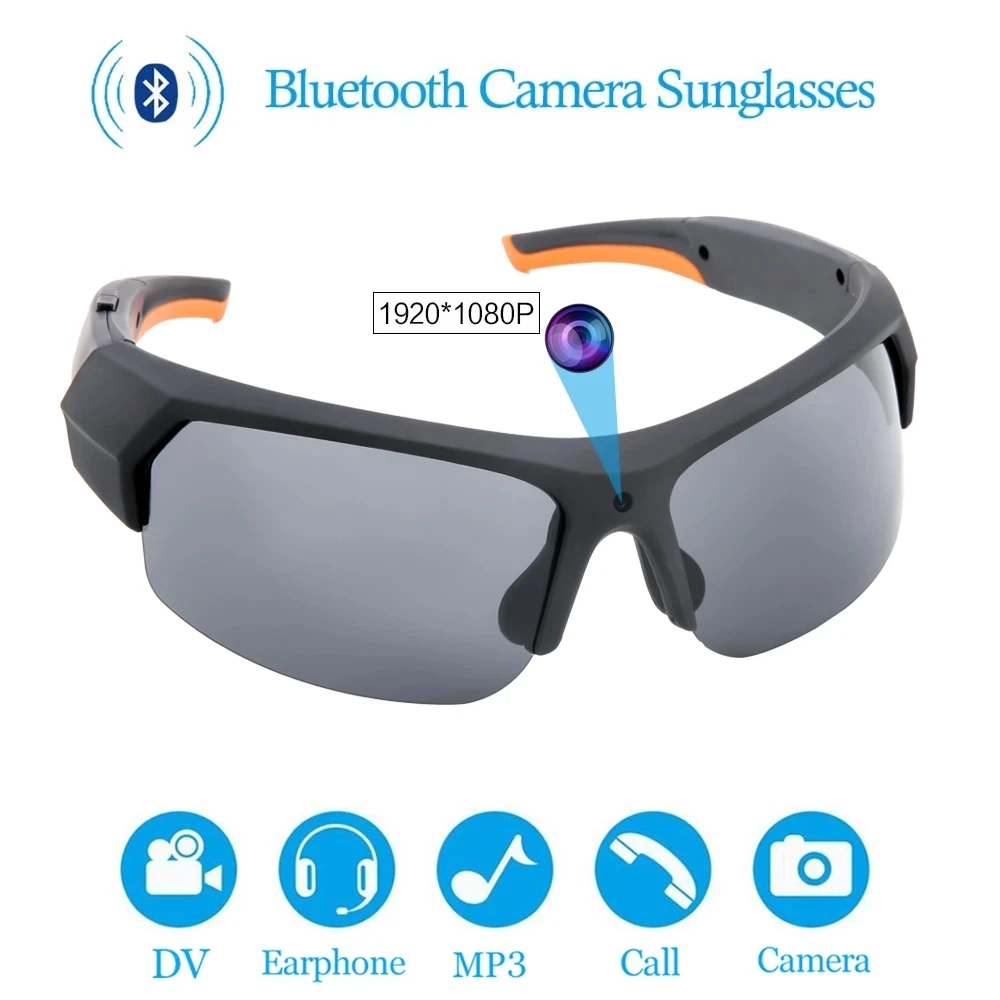 

2021 HD 1080P 32GB Polarized Lens Mini Sunglasses Camera Multifunctional Bluetooth MP3 Player Sports DV Video Recorder