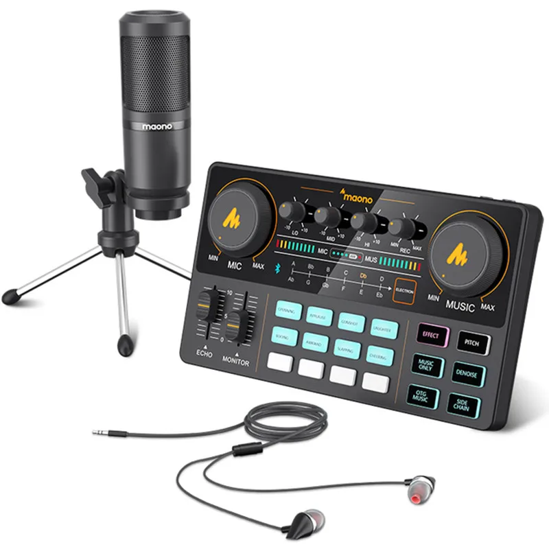 

Top Sound Card Audio Interface CASTER LITE AM200-S1 All-in-on Condenser Microphone Mixer Kit for Live Streaming Podcasting