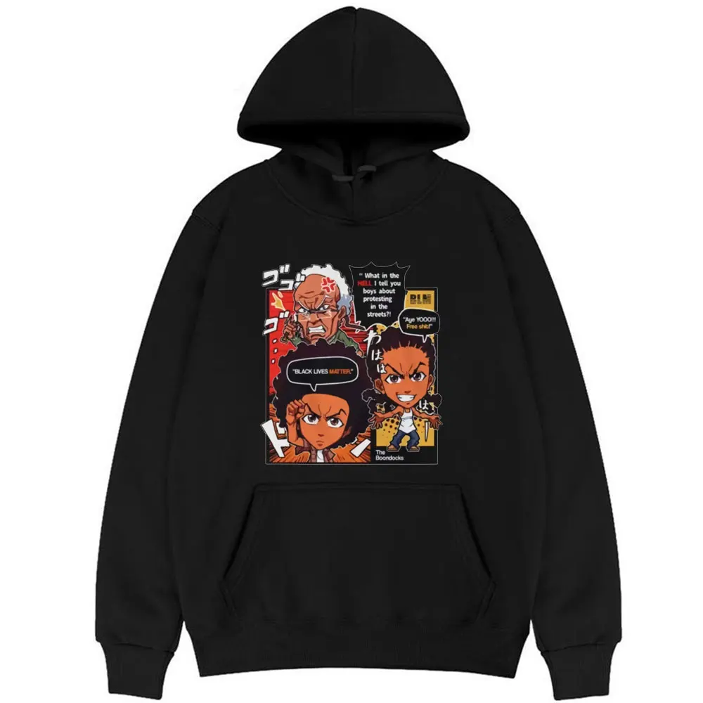 

Funny The Boondocks Huey and Riley Hoodie Men Women Casual Loose Hoodies Man Cotton Streetwear Men's Fashion Harajuku Sportswear