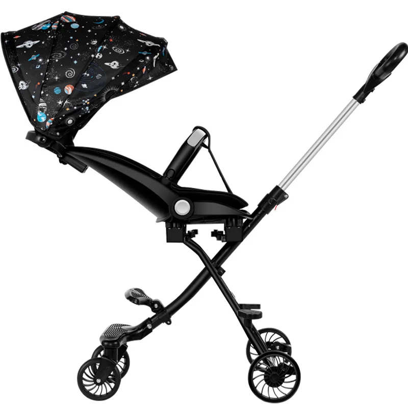 Walking Baby Artifact Light and Foldable Children's Two-way Walking Baby Stroller Baby High Landscape Stroller with Baby Car