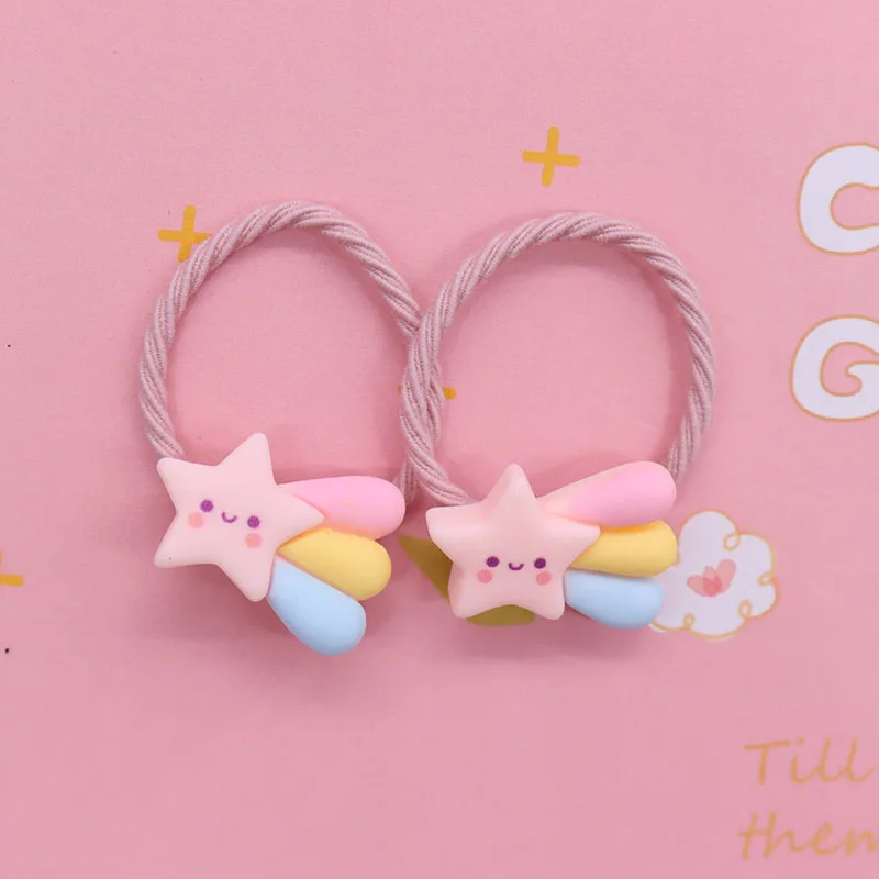 2 шт./компл. лидер продаж резиновые украшения для волос с радужной звездой и