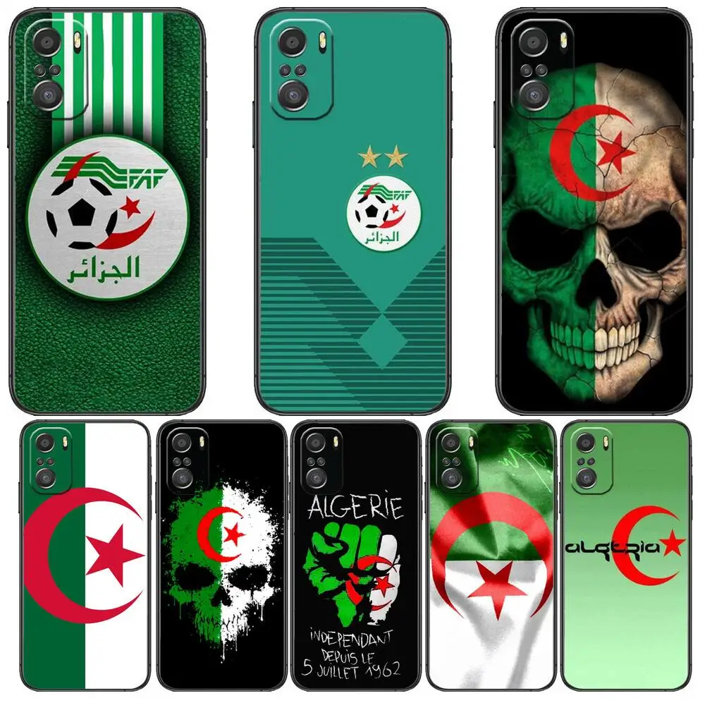 Мягкий черный телефонный чехол с флагом Алжира для Xiaomi Redmi Note 10S 10 9T 9S 9 8T 8 7S 7 6 5A 5 Pro