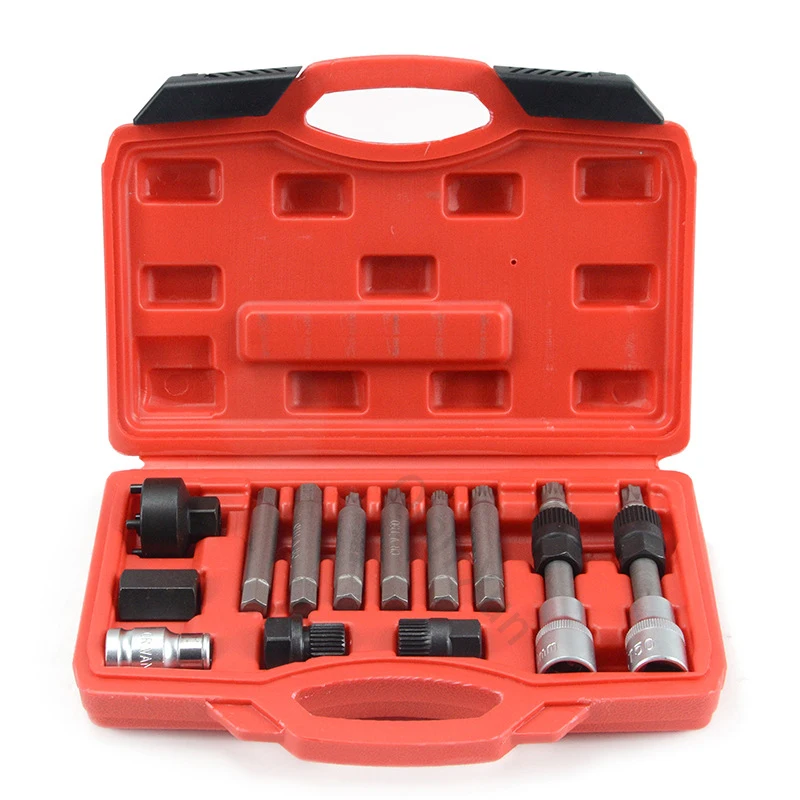 

13 Pieces Alternator Flywheel Pulley Removal Engine Car Tool Set for Volkswagen Audi A6 Volvo BMW