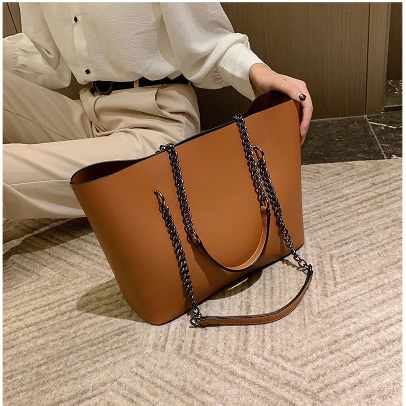 

2022 New Korean Version Of The Western Style Chain Tote Bag Summer Fashion Portable Shoulder Bag Large Capacity
