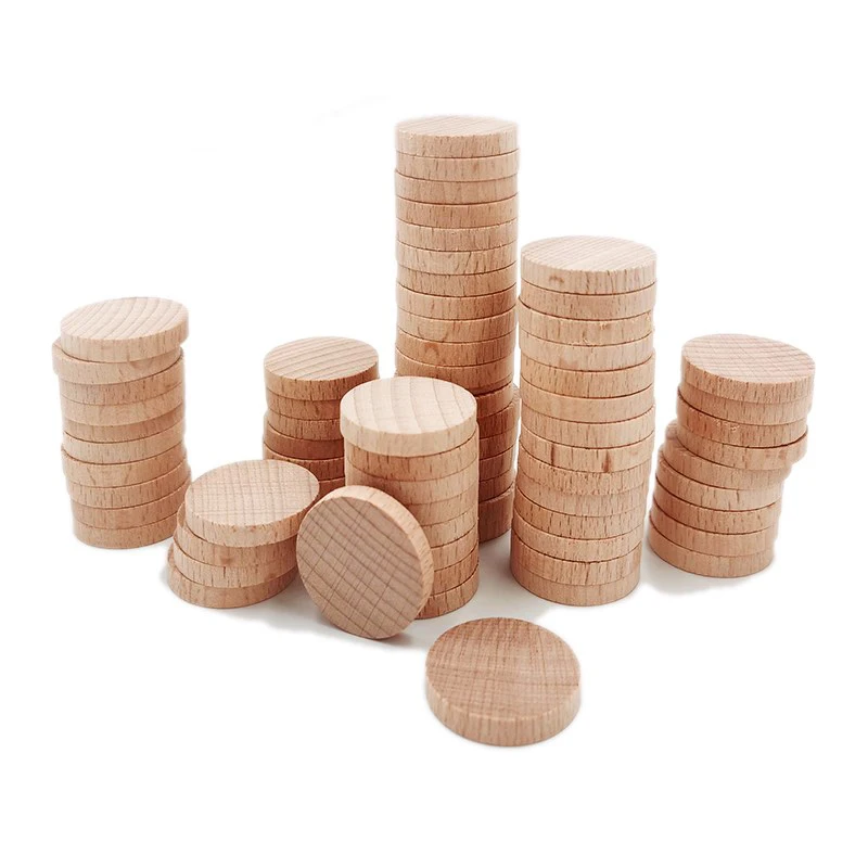 

50pcs 30mm Unfinished Natural Round Wood Slices, Blank Wood Discs Wooden Coins for Hand Crafts Hanmade Decoration DIY Projects