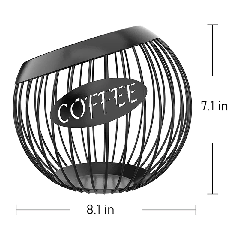 

2X Coffee Pod Holder, Large Capacity K Cup And Espresso Coffee Pod Organizer, Metal Coffee Capsule Storage Basket