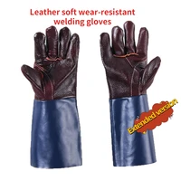 welding gloves for welder works with blue palm welders thick cow split leather kitchen stove heat puncture resistant bbq glove