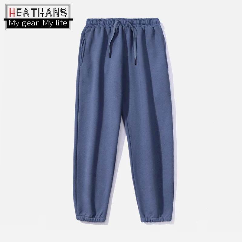 Spring Fleece Trousers Men's Casual Solid Color Japanese New Leggings Fashion Mens Loose Sweatpants Korean Sports Pencil Pants