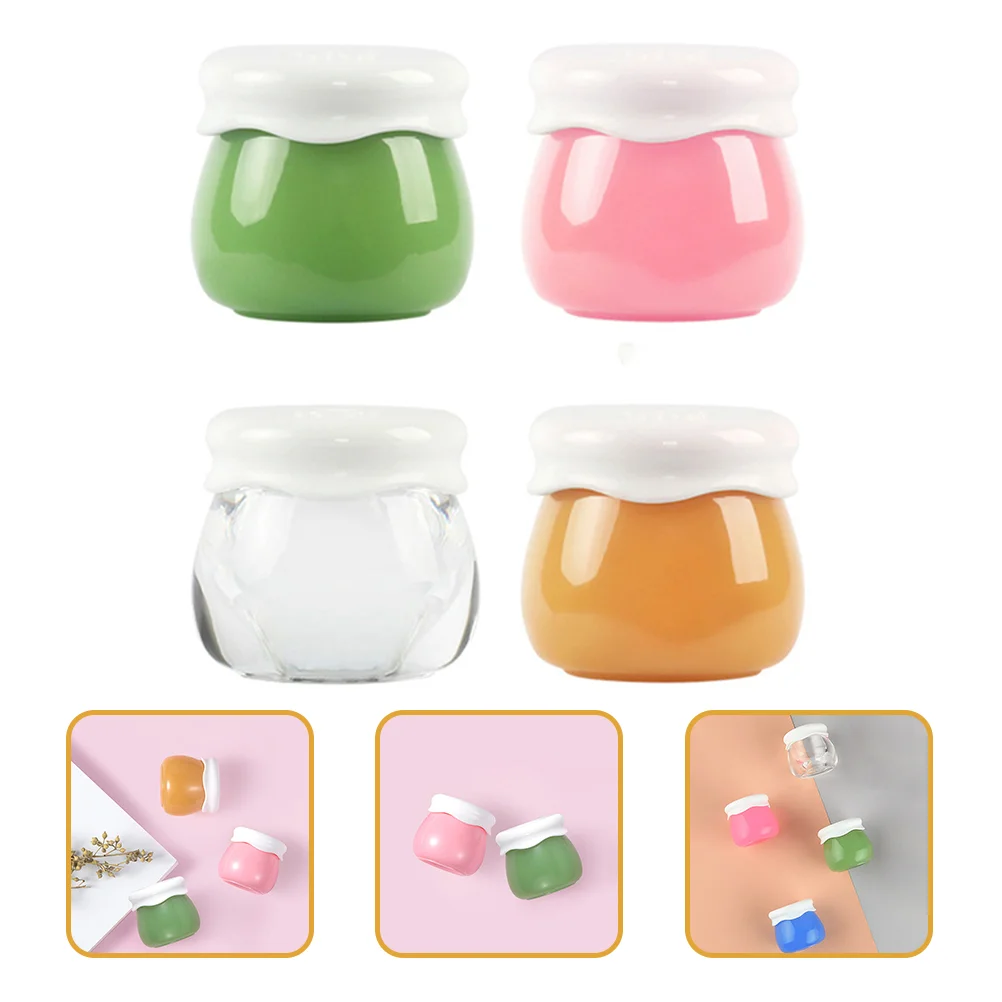 

8 Pcs Plastic Jar Go Containers Lids Small Plastic Pot Jars Lip Scrub Container Bottle Cover Mini Bead Jars