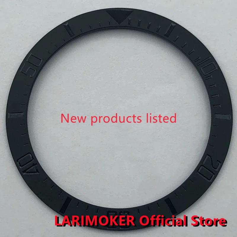 

LARIMOKER Brand New Slope 38mm*30.6mm Brushed Black Ceramic Bezel Insert fit SUB Automatic Watch Men's Watch