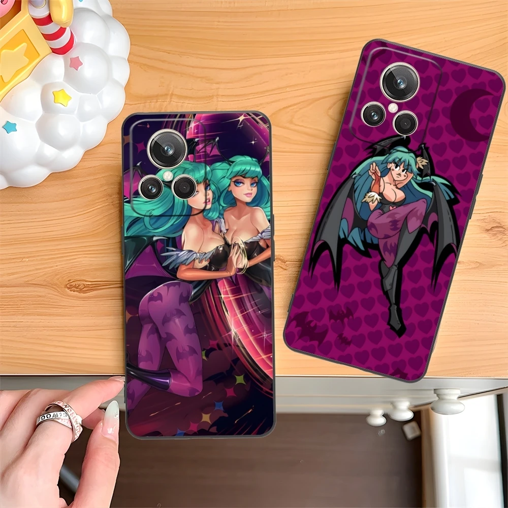 Darkstalkers Morrigan Mobile Cell Phone Case for Realme GT 2 9i 8i 7i Pro X50 X2 C35 C21 C20 C11 C3 Black Soft Cover Shell