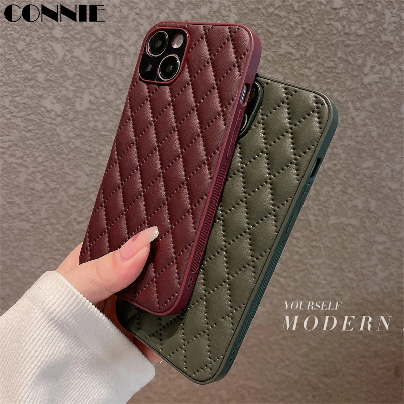 

Luxury Fashion Leather Anti-drop Case for iPhone 14 Plus 13 12 11 Pro Max X XR XS 7 8 Plus SE 3 2022 Soft Silicone Cover Fundas