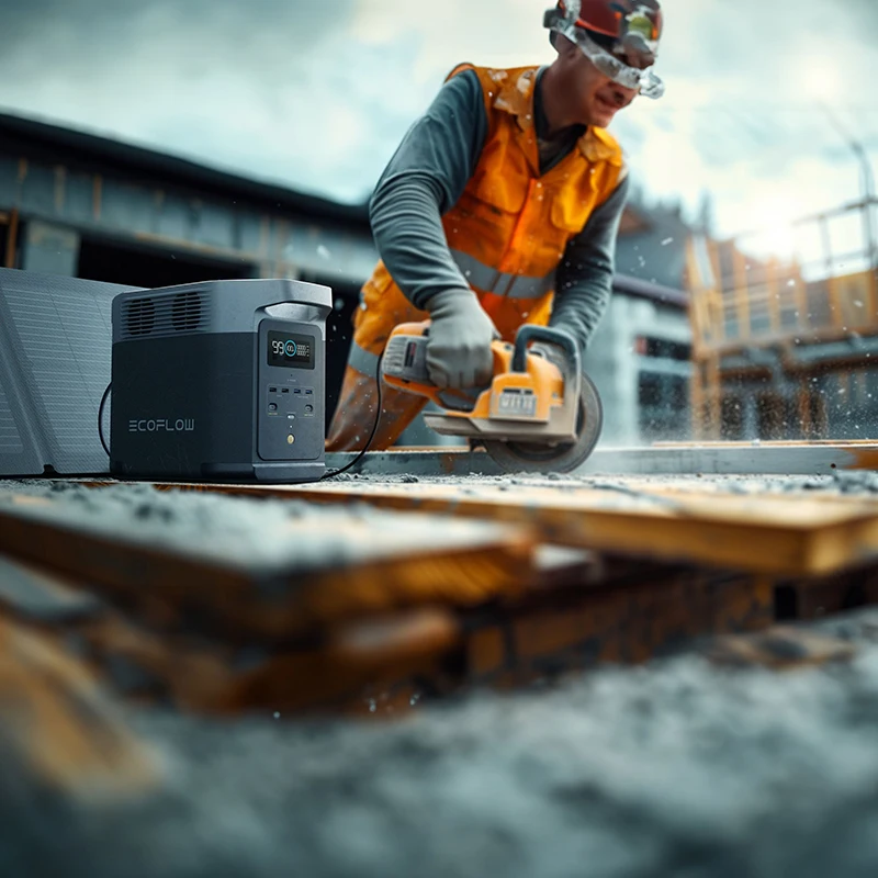 Фото EcoFlow DELTA 2 + Solar Hat 1024Wh, литий-полимерный аккумулятор, быстрая зарядка, USB-интерфейс, пластиковый корпус, выходная мощность 1200 Вт, с вилкой. №4