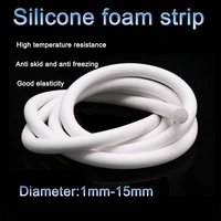 1m2m3m silicone rubber sponge strip white closed cell circular foam backer rod seal top quality white silicone sealing strip