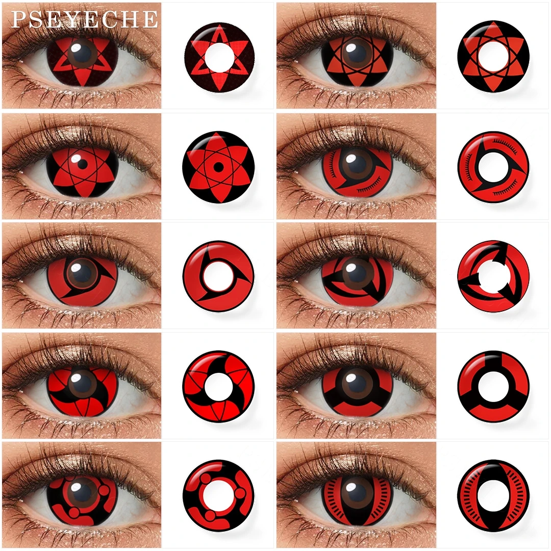 

Sharingan Eye Halloween Contact Lenses For Eyes 1 Pair Yearly Colored Lenses Cosplay Contact Lenses Red Lenses Anime Accessories