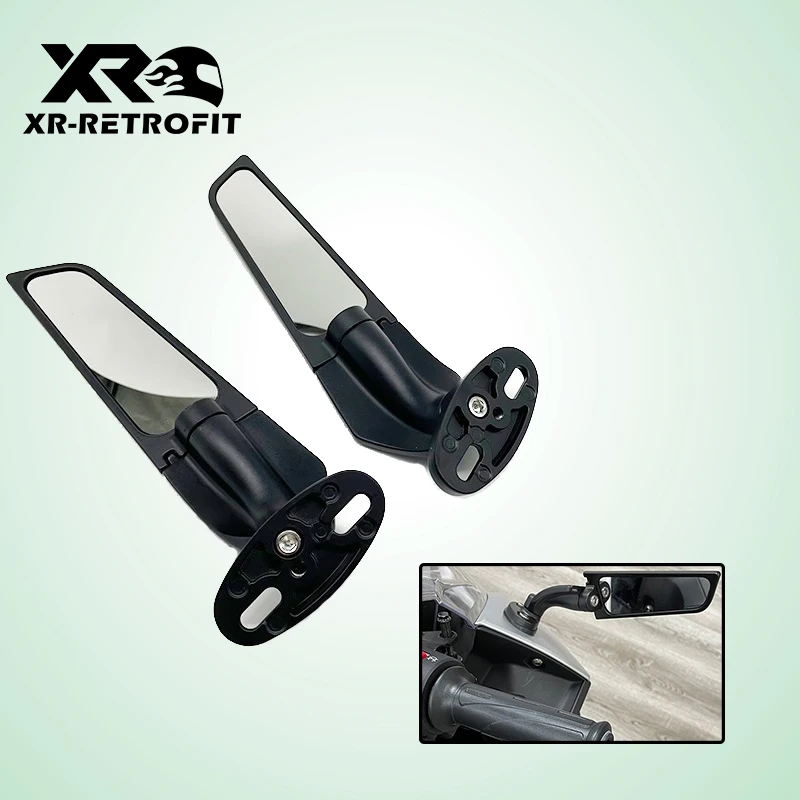 

Motorcycle Rearview Adjustable Rotating Mirrors Wind Wing 2PCS For KAWASAKI NINJA 250 300 400 650 H2 H4 Modified