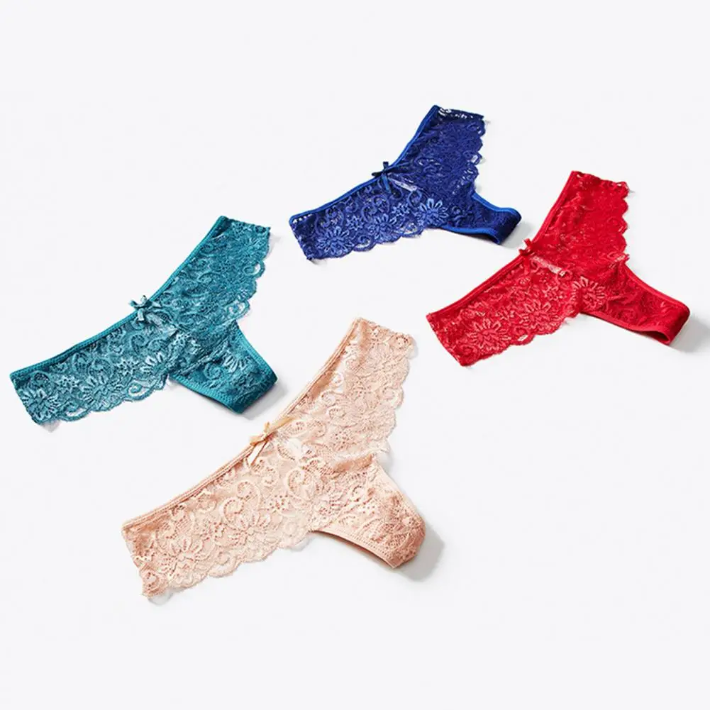 

Chic Women Underpants Soft Women Panties Solid Color Hollow Out Lady Briefs Seductive