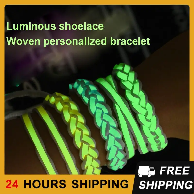 

Эластичные светящиеся шнурки, 1 пара блестящих шнурков, блестящие шнурки для детей и взрослых, легко носить и снимать