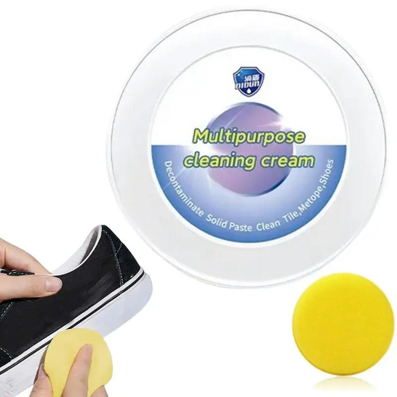 

White Shoe Cleaner Multi-functional Cleaning Stain Removal Cream For Shoes Clothes And More Shoes Decontaminate Solid Paste