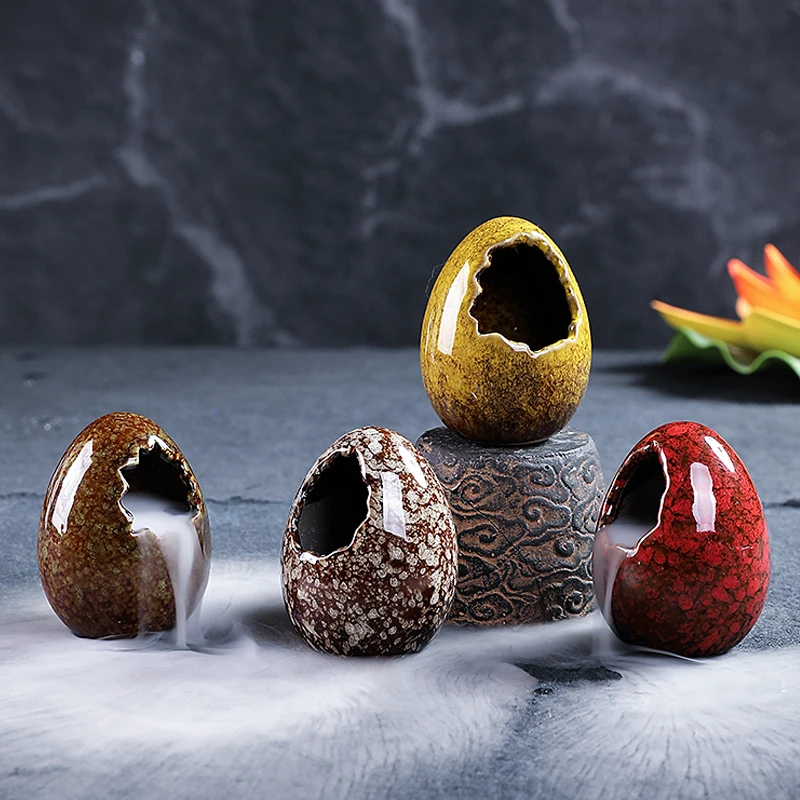 

Tea Set Decoration Creative Egg-shaped Tea Pet Decoration Desktop Decoration Accessories Dry Ice Cup Small Pot Plate Decoration