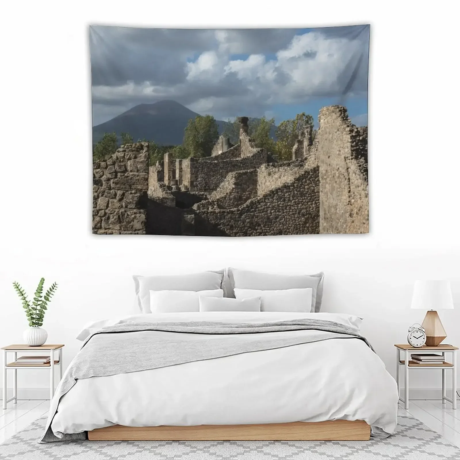 Гобелен везууса вулкана буксирующий вокруг руин Помпей украшение для спальни
