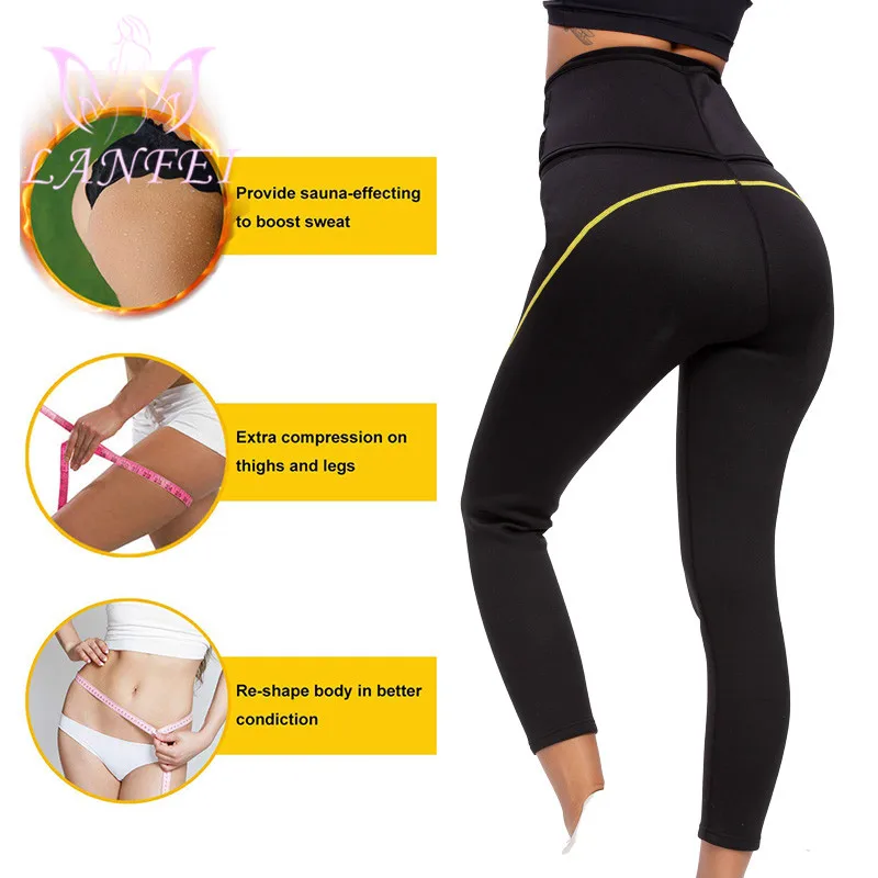 LANFEI Neoprene Waist Trainer Belt Women High Waist Legging Shapers Pants Sauna Slimming Sweat Gym Capris Hot Thermo Corset Pant