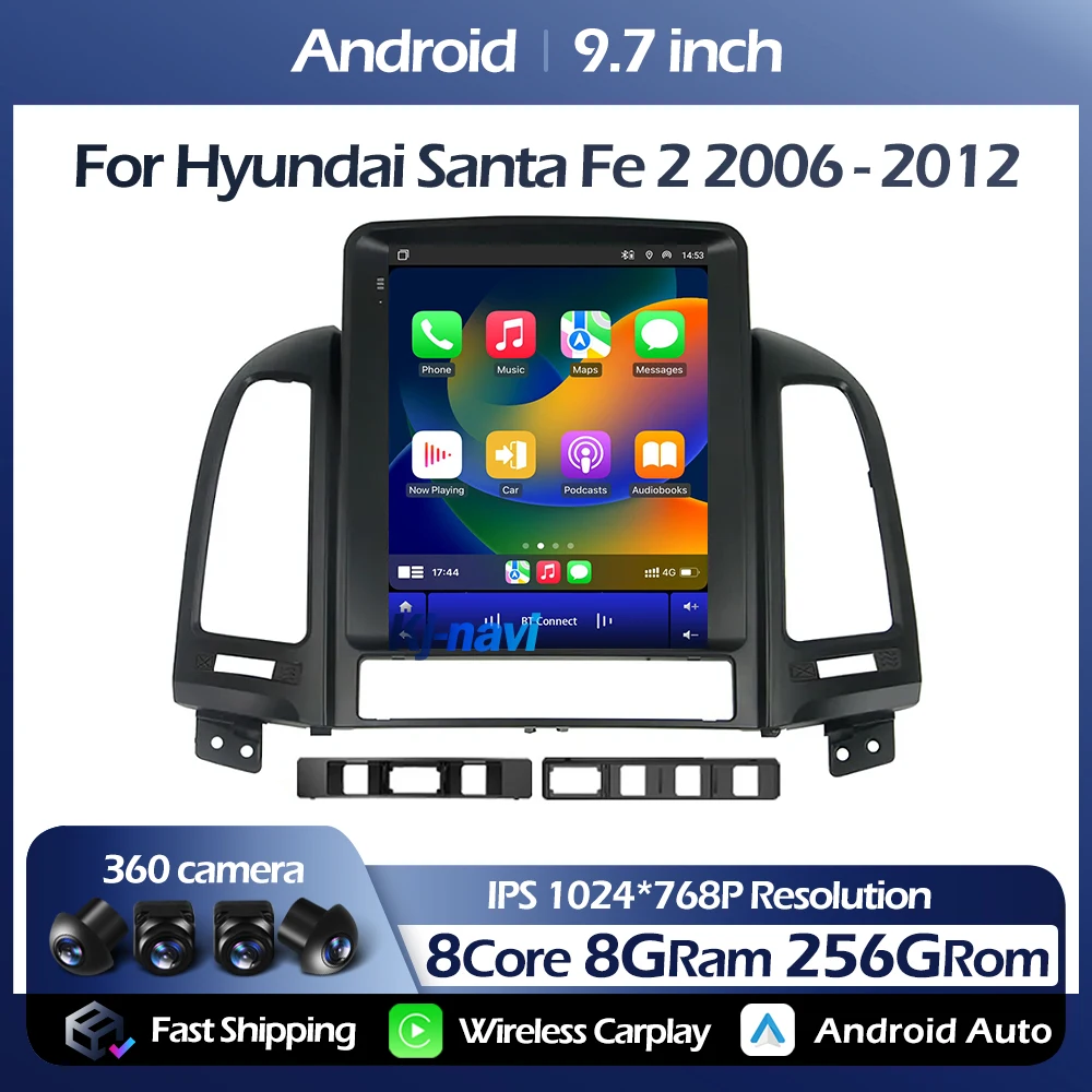 Автомобильный радиоприемник 9 7 дюймов Android 13 для Hyundai Santa Fe 2 2006 - 2012 автомобильный