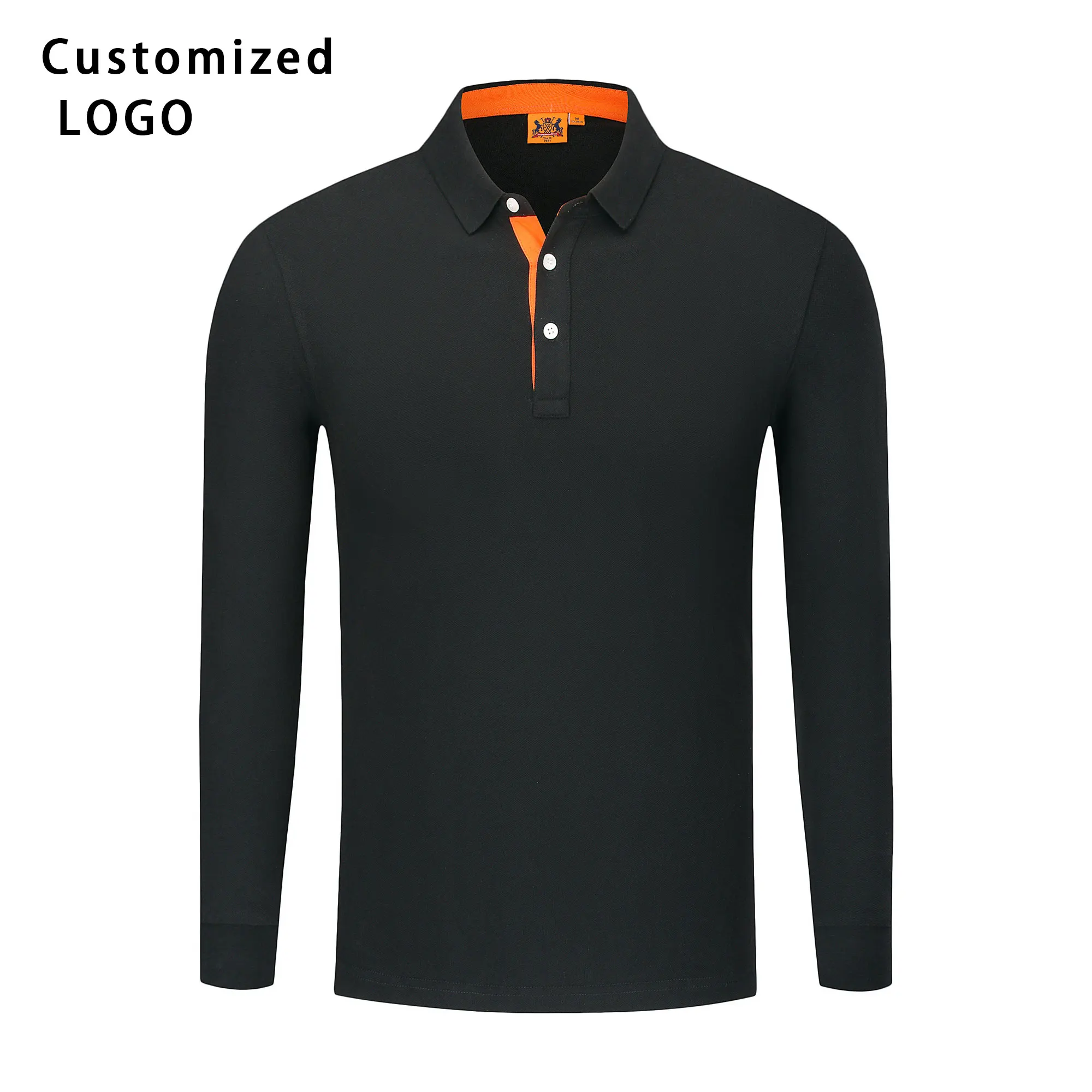 

Casual Men And Women Long Sleeve Polo Custom Logo Fashion Lapel Tops Embroidery Company Business Shirt Design Print