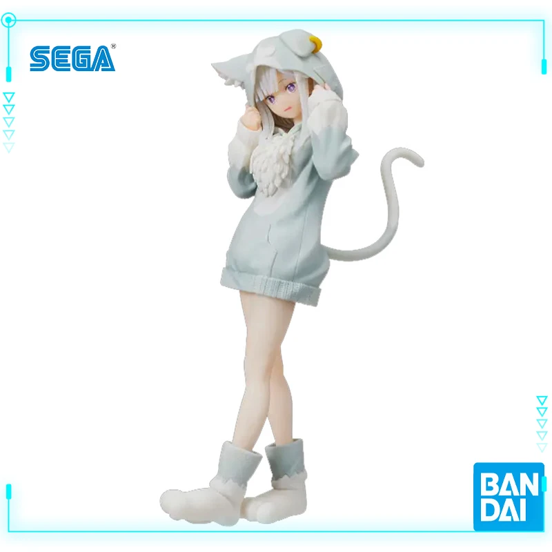 

SEGA Original Anime Re:Life In A Different World From Zero Emilia Puck Pajamas Ver Model Figures Re0 Girl Collection Model Toys