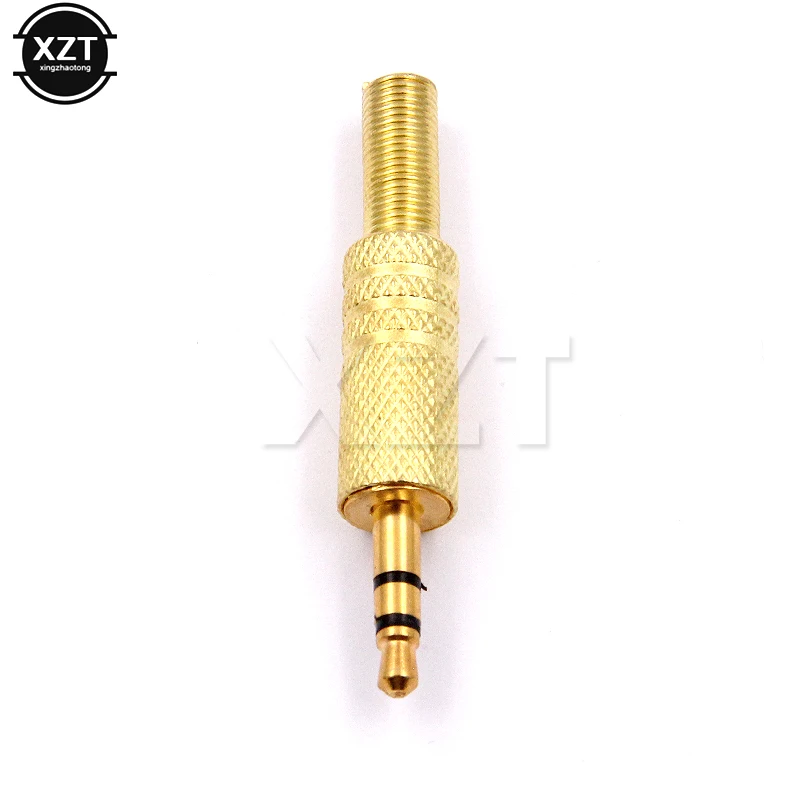 

10pcs/lot High Quality Gold-plated 3.5-head audio plug 3.5 Weld head Dual 3.5-channel headphone plug