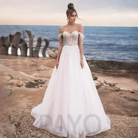 luxury wedding dress beading crystal off the shoulder v neck exquisite appliques princess gown vestido de novia for women